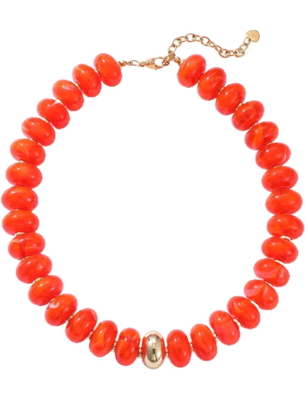Hot Orange Beaded Necklace